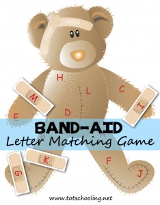 free_Bandaid Letter Matching Game